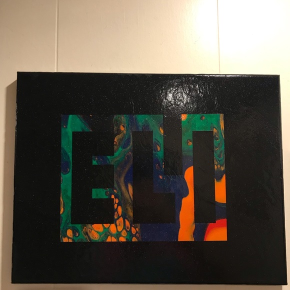 Custom  Name Acrylic Flow Art Canvas - Picture 2 of 5